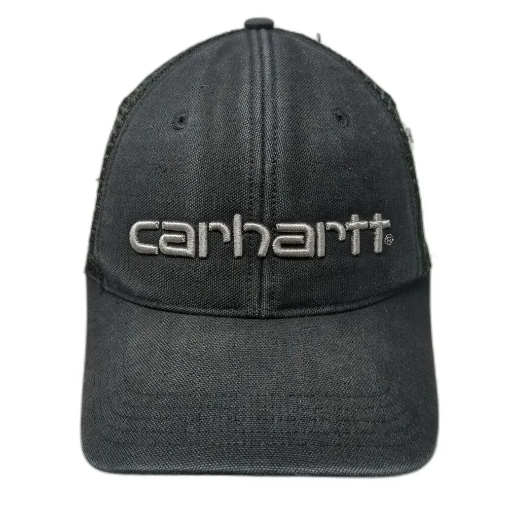 Carhartt Trucker Hat Black One Size Snapback Mesh Back Embroidered Logo Work